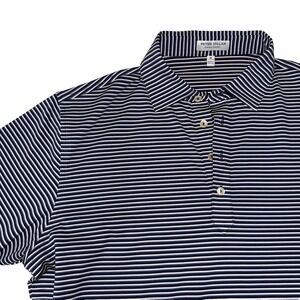 Peter Millar Summer Comfort Mens Medium Striped Polo Shirt Short Sleeve Golf